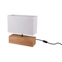 Biało-naturalna lampa stołowa z tekstylnym kloszem (wysokość 30 cm) Woody – Reality