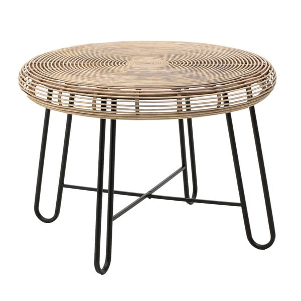 Drewniany stolik z metalowymi nogami InArt, ⌀ 76x54 cm