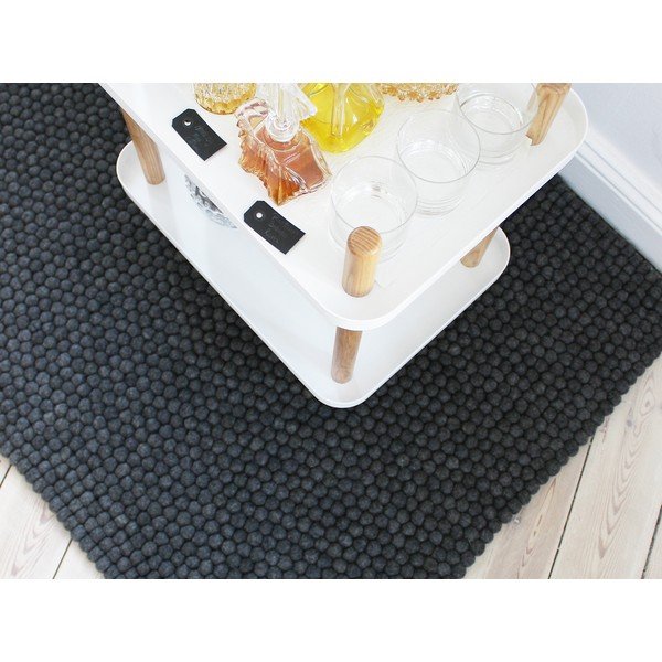 Antracytowy wełniany dywan kulkowy Wooldot Ball Rugs, 120x180 cm-image-1