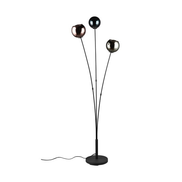 Lampa stojąca w kolorze czarni z połyskiem (wys. 150 cm) Sheldon – Trio