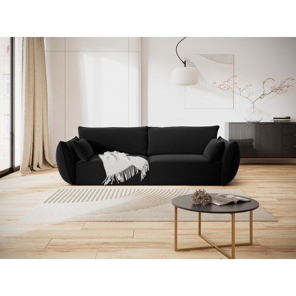 Czarna aksamitna sofa 208 cm Vanda – Mazzini Sofas-image-1