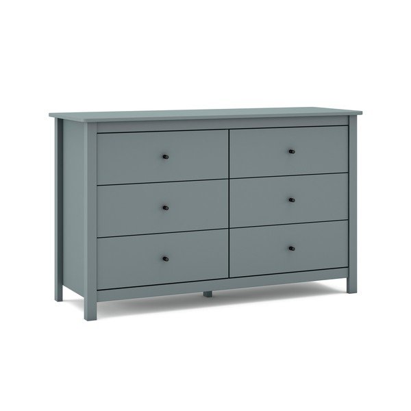 Szarozielona komoda z litego drewna sosnowego 130x80x45 cm Misti – Marckeric-image-1