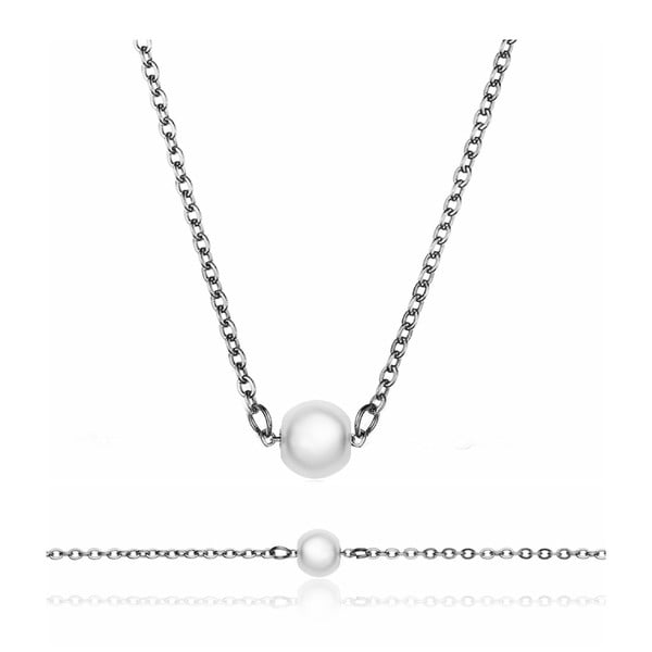 Komplet wisiorka z bransoletką ze stali nierdzewnej w srebrnym kolorze Emily Westwood Pearls