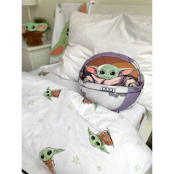 Poduszka dziecięca z mikropluszu ø 40 cm Star Wars "Mandalorian 02" – Jerry Fabrics-image-1