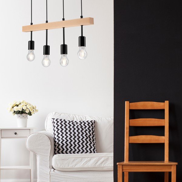 Czarno-naturalna lampa wisząca Orazio – LAMKUR-image-2