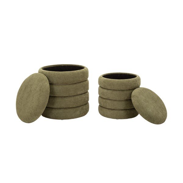 Pufy zestaw 2 szt. w kolorze khaki Nordic Style – Mauro Ferretti-image-3