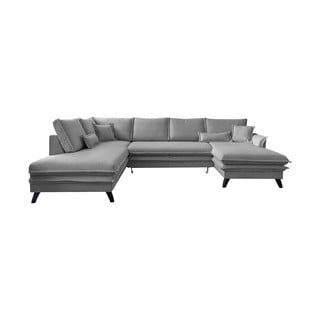 Szara rozkładana sofa w kształcie litery "U" Miuform Charming Charlie, lewostronna