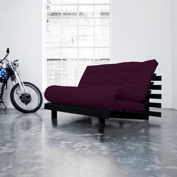 Sofa rozkładana Karup Roots Wenge/Purple Plum