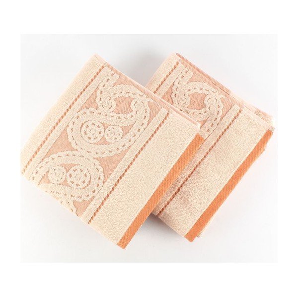 Zestaw 2 ręczników Hurrem Salmon, 50x90 cm