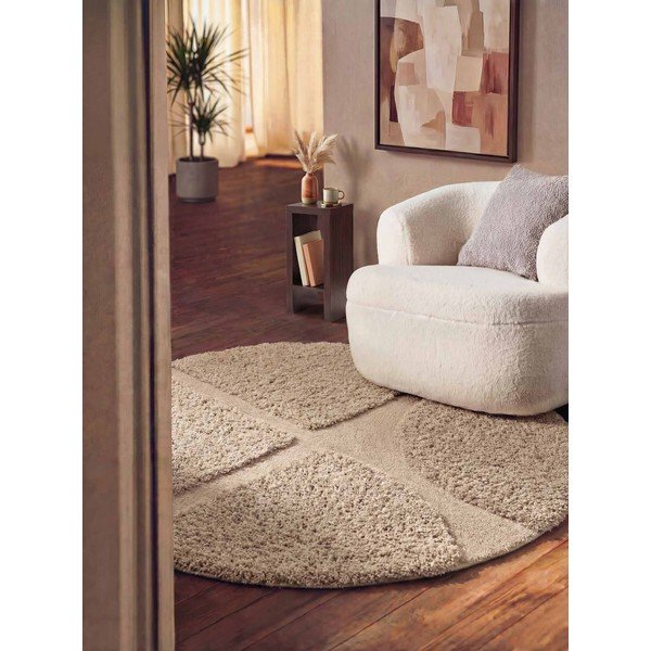 Beżowy okrągły dywan tkany ręcznie ø 160 cm Lambeth Jasper – Ted Baker-image-1