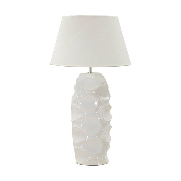 Biała lampa stojąca z tekstylnym kloszem (wysokość 83 cm) Warsaw – Mauro Ferretti