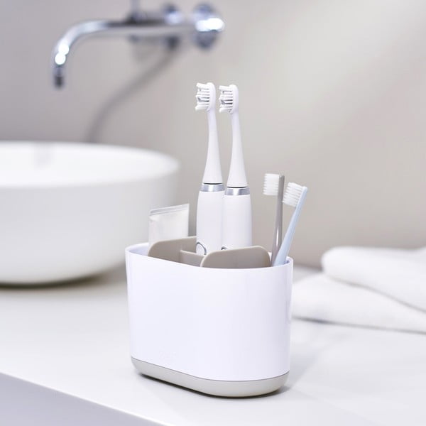 Biały plastikowy kubek na szczoteczki do zębów Duo – Joseph Joseph-image-4