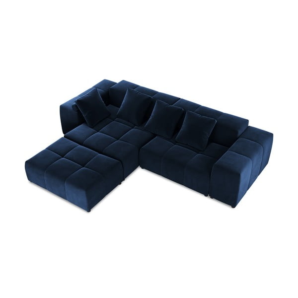 Niebieski aksamitny narożnik (róg zmienny) Rome Velvet – Cosmopolitan Design-image-3