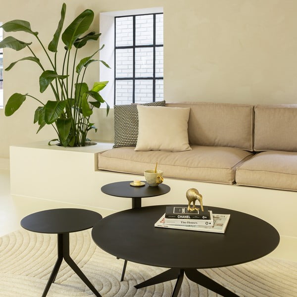 Czarny metalowy okrągły stolik ø 78 cm Daley – Spinder Design-image-2