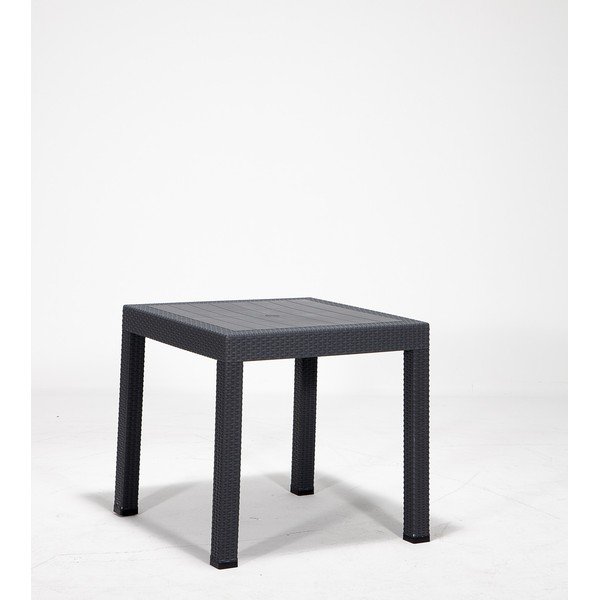 Plastikowy stół ogrodowy 80x80 cm Rattan – Floriane Garden-image-1