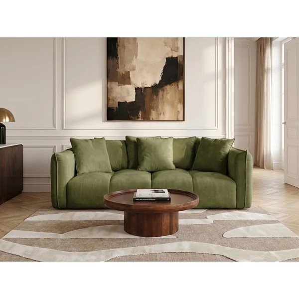 Zielona sofa z tkaniny szenilowej Harlem – Bobochic Paris-image-1
