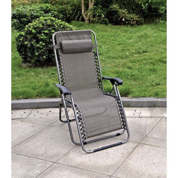Szary metalowy fotel ogrodowy Luna – Garden Pleasure-image-1