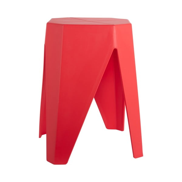 Czerwony plastikowy stołek Cherish – Leitmotiv-image-1