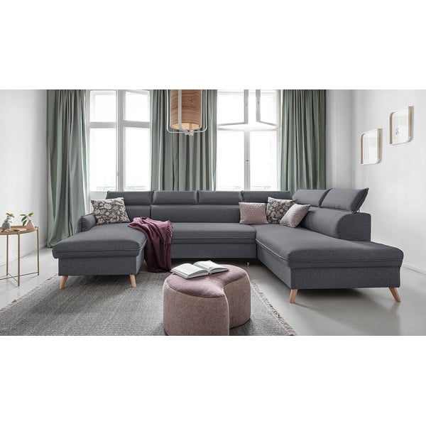 Ciemnoszary rozkładany narożnik (prawostronny) Sweet Harmony – Miuform-image-1