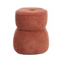 Pomarańczowy puf z materiału bouclé Leyla – Light & Living