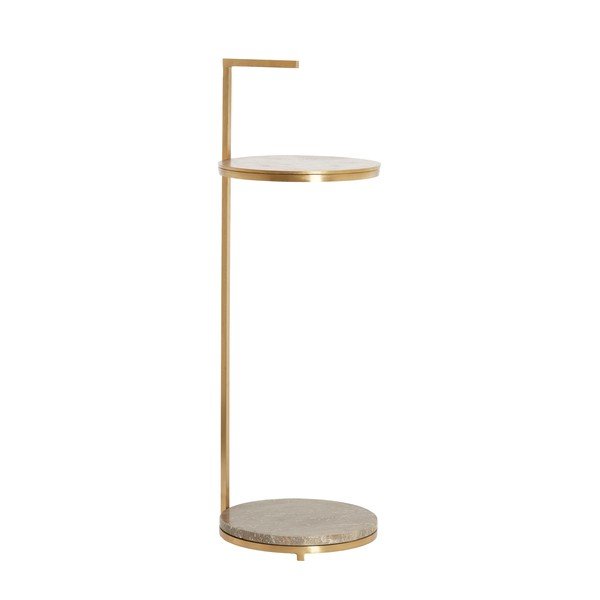 Okrągły stolik z marmurowym blatem ø 26 cm Leda – Light & Living-image-1