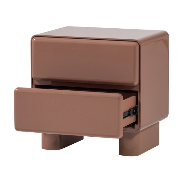 Różowa szafka nocna z połyskiem Lustra – WOOOD-image-4