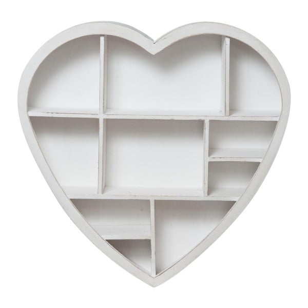 Biała biblioteczka wisząca Crido Consulting Heart, 61x60 cm