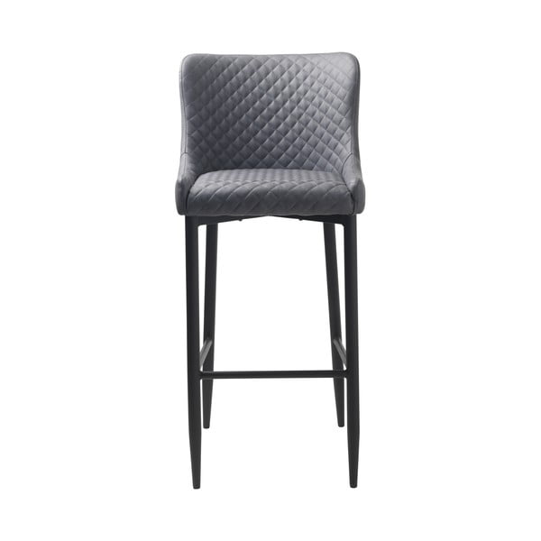 Szary hoker z imitacji skóry (wysokość siedziska 77 cm) Ottowa – Unique Furniture-image-3