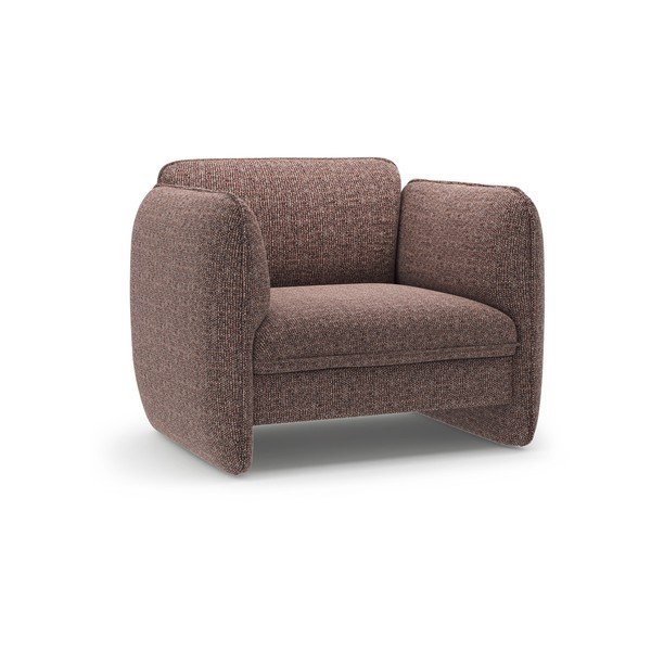 Brązowy fotel z tkaniny szenilowej Georgia – Micadoni 