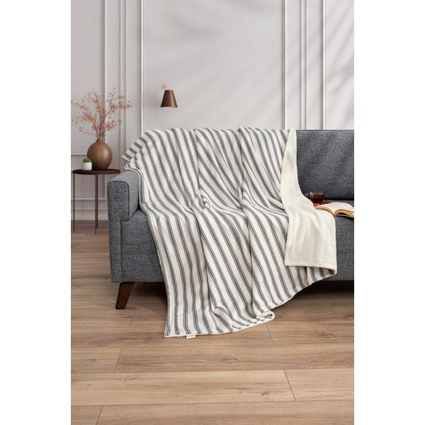 Biało-antracytowy koc 150x190 cm Soren Wellsoft – Mijolnir-image-1