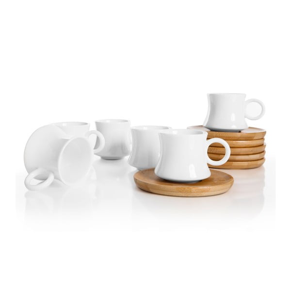 Zestaw 6 filiżanek ze spodkami z bambusu Bambum Largi-image-1