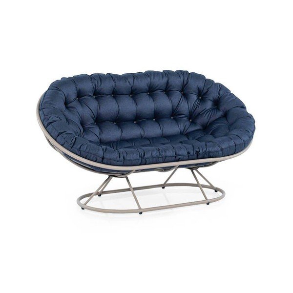 Niebieska metalowa sofa ogrodowa Tulipa – Floriane Garden-image-1