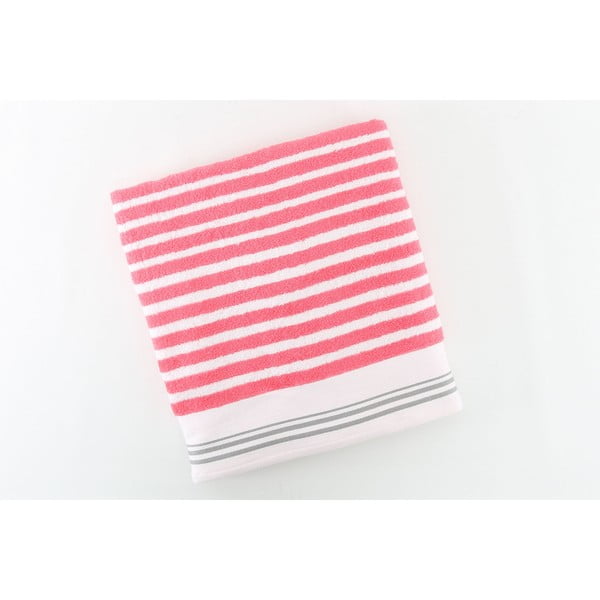 Ręcznik bawełniany BHPC 50x100 cm, różowo-biały