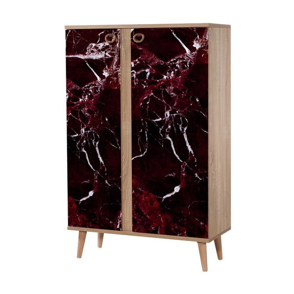 Komoda z drzwiczkami Newbox Red Marble, 126x80 cm