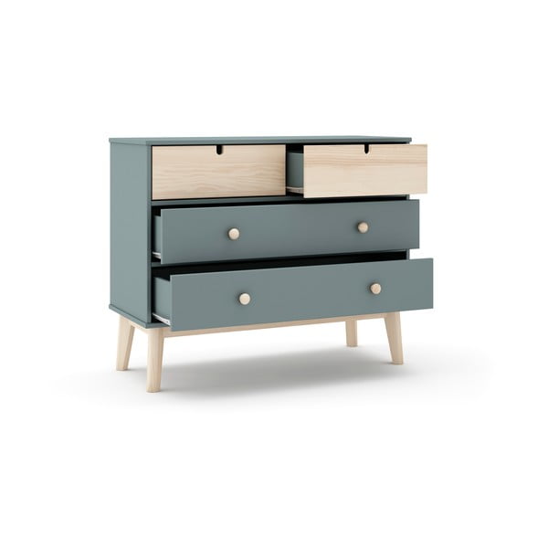 Szarozielona komoda dziecięca 100x81x40 cm Estefania – Marckeric-image-3