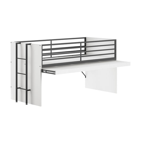 Białe podwyższone łóżko dziecięce ze stelażem 90x200 cm Sam – Vipack