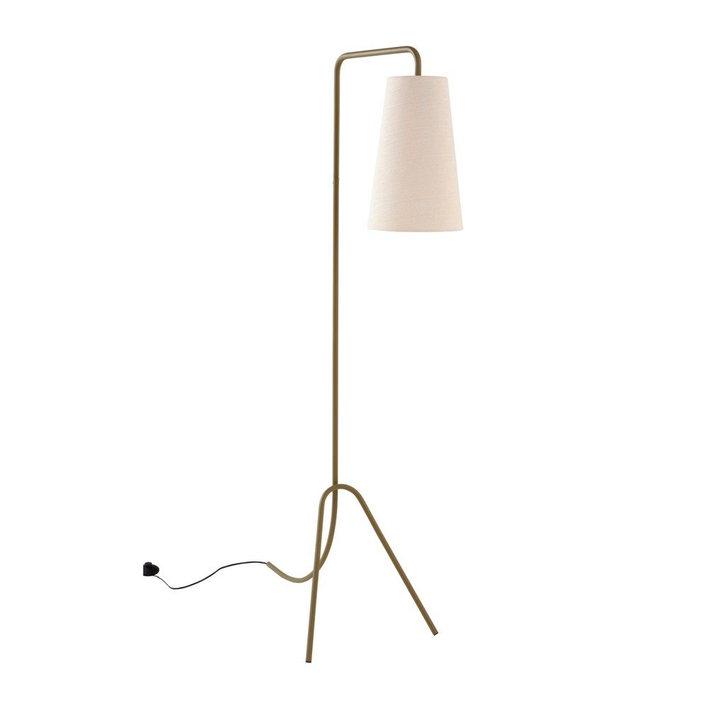 Tekstylna lampa stojąca z elastyczną konstrukcją w kolorze khaki/kremowa (wysokość 154 cm) Vivienne – Jotex