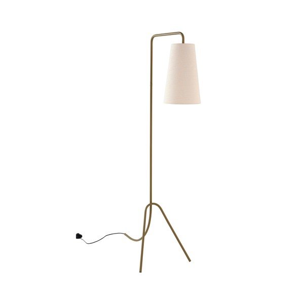 Tekstylna lampa stojąca z elastyczną konstrukcją w kolorze khaki/kremowa (wysokość 154 cm) Vivienne – Jotex