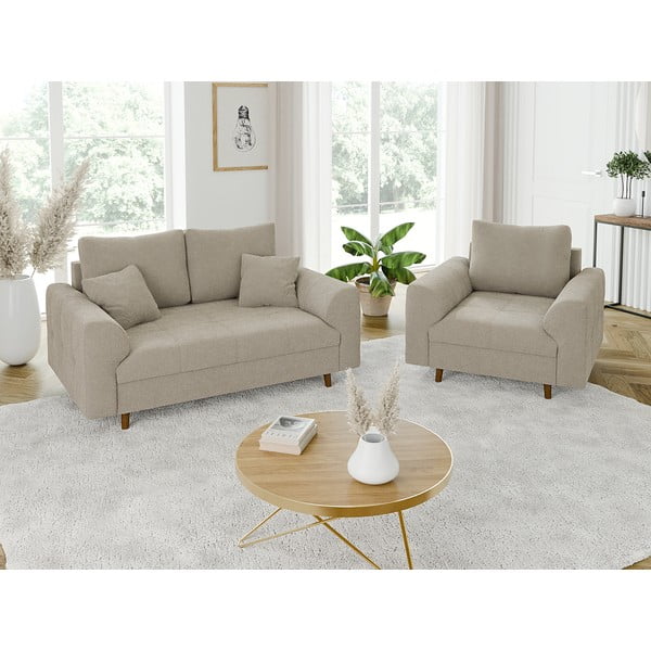 Beżowa sofa z materiału bouclé 150 cm Ariella – Ropez-image-4