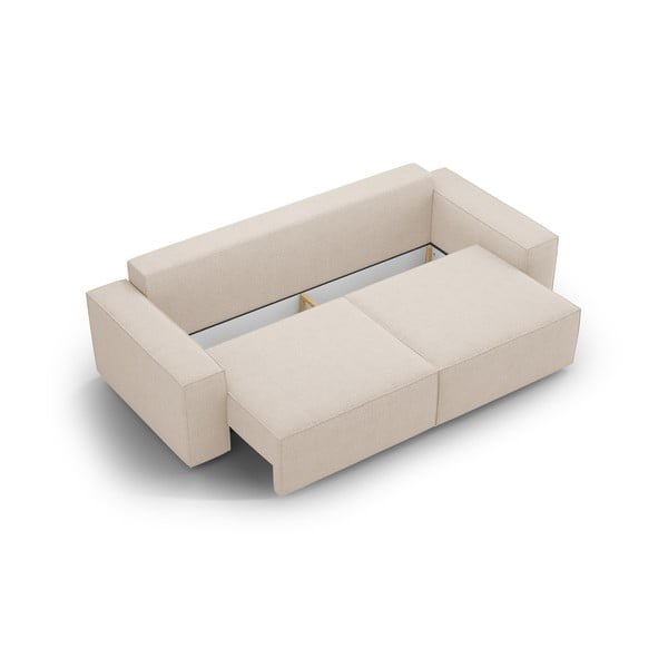 Beżowa rozkładana sofa z materiału bouclé 247 cm Jodie – Micadoni Home-image-3
