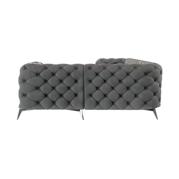 Szary aksamitny narożnik (prawostronny/w kształcie litery L) Chelsea – Ropez-image-2