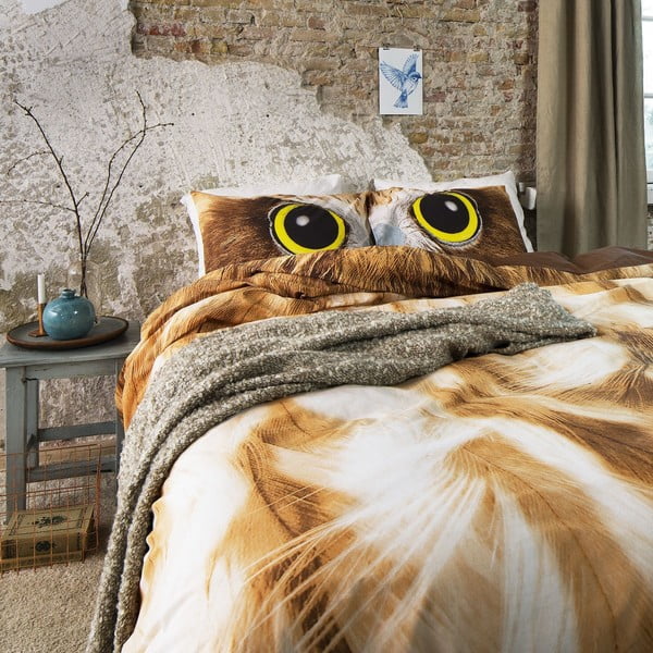 Pościel Owl Look Taupe, 200x200 cm