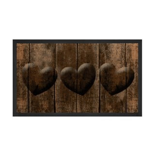 Brązowa wycieraczka Hanse Home Hearts, 45x75 cm