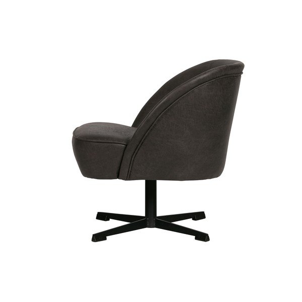 Czarny skórzany obrotowy fotel BePureHome Vogue-image-2