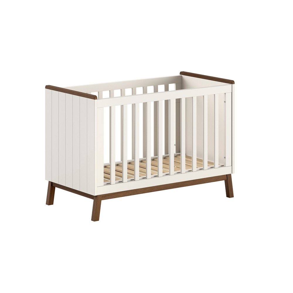 Beżowe łóżeczko z litego drewna sosnowego z regulowaną wysokością 60x120 cm Sezane – Vipack