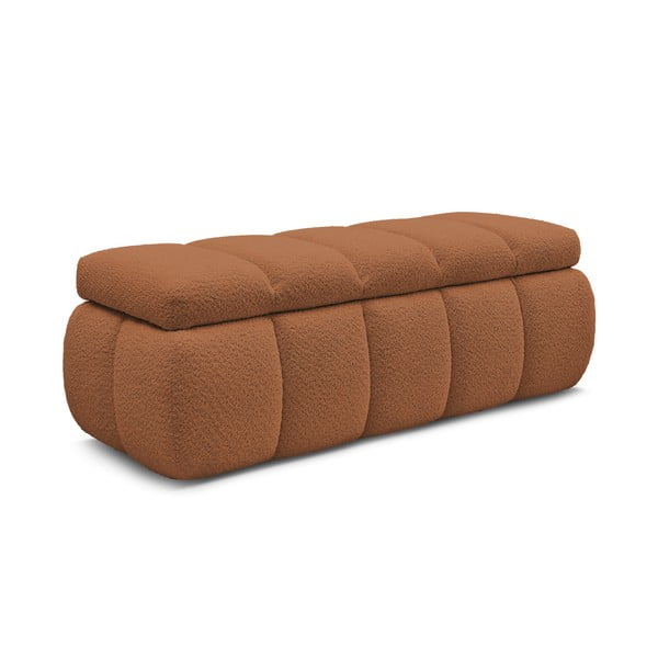 Pomarańczowa  ławka z materiału bouclé – Bobochic Paris-image-3