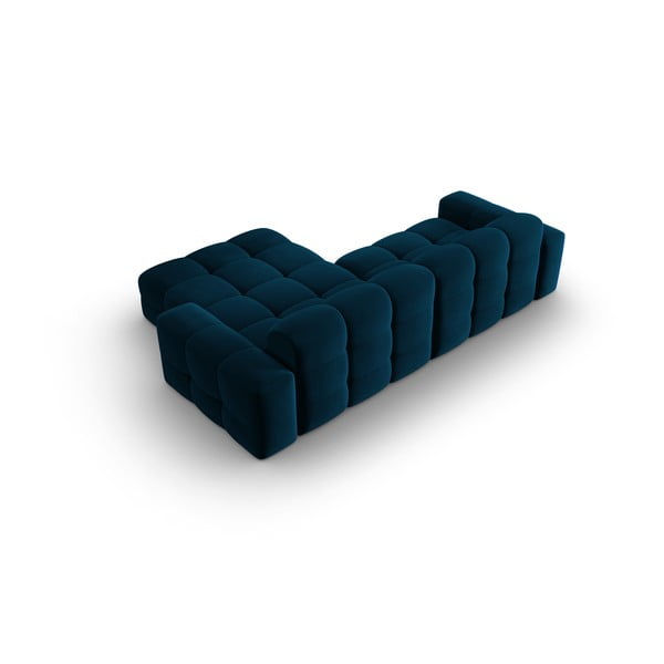 Ciemnoniebieski aksamitny narożnik (prawostronny) Kendal – Micadoni Home-image-4