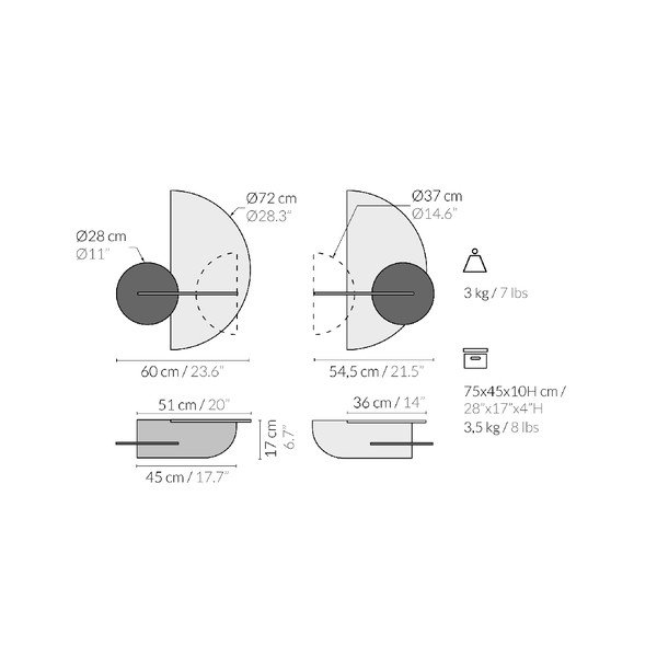 Ciemnobrązowa 3-częściowa półka Woodendot Alba M-image-2