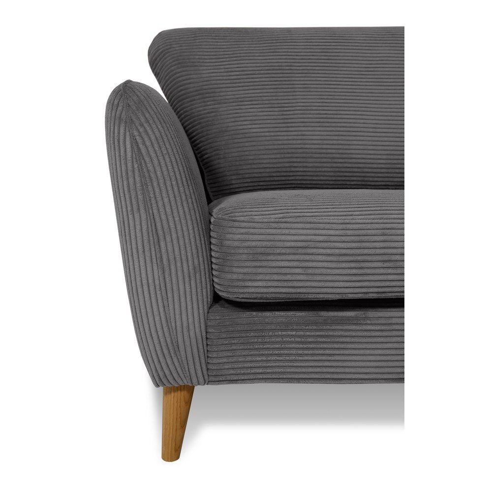 Ciemnoszara sztruksowa sofa 170 cm Paris – Scandic (zdjęcie 6)