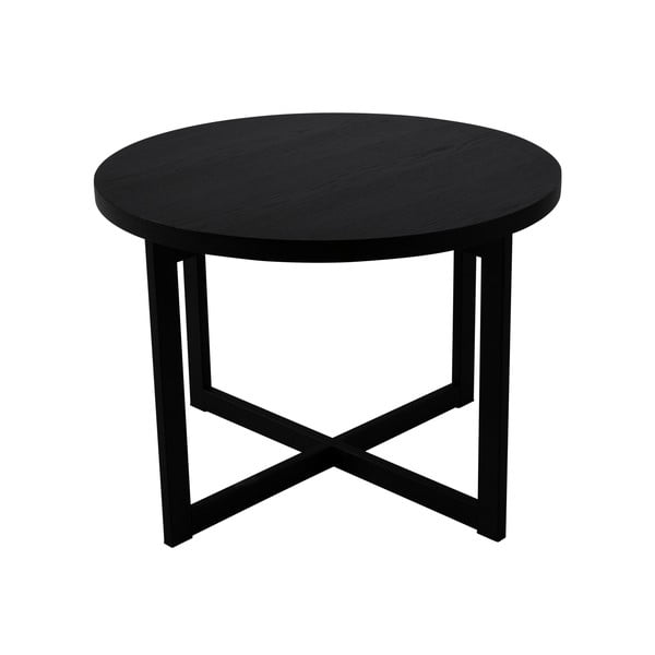 Czarny stolik z drewna dębowego Canett Elliot, ø 70 cm